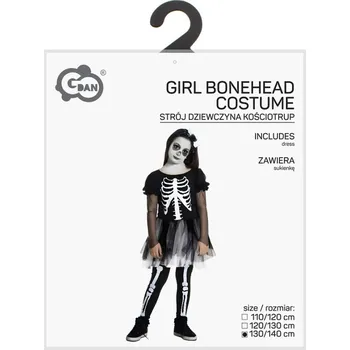 Karnevalový kostým Alltoys Kostým Kostlivec holčičí 130/140 cm