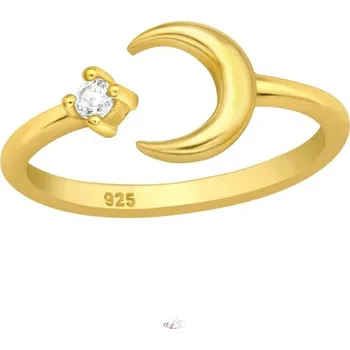 Prsten Prosperk Prstýnek na nohu zlatý měsíc a zirkon S1065