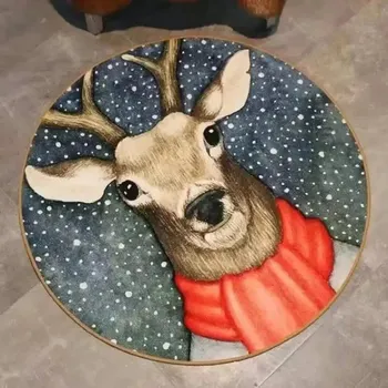 Koberec Kulatý koberec s květinovým motivem | bytový textil - 18 let , 40x40cm