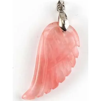Přívěsek Andělská křídla z přírodního krystalu | ochranný přívěsek, spirituální šperk 1 ks - Watermelon Red