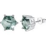 MA-0001 Stříbrné náušnice s mechovými acháty