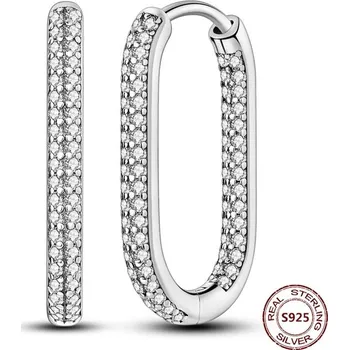 Náušnice Stříbrné kruhové náušnice se zirkonem | šperky 2 ks - JFE351