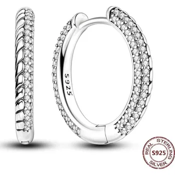 Náušnice Stříbrné kruhové náušnice se zirkonem | šperky 2 ks - JFE224