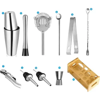 Shaker Nerezový shaker set na koktejly | barmanská sada, barové nástroje - A 750x600 11pcs