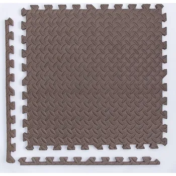 Měkký pěnový koberec pro děti | dětská podložka - Hnědý , 4 kusy - 1 cm