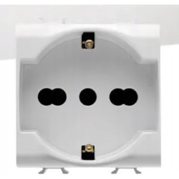 Elektrická zásuvka Jednoduchá zásuvka pod omítku 16A 2 moduly bílá, francouzský standard