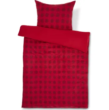 Povlečení Tchibo Fleecové povlečení z mikrovlákna červené 140 x 200, 90 x 70 cm zipový uzávěr