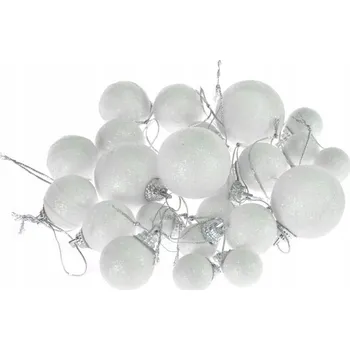 Vánoční ozdoba Sada bílých vánočních koulí