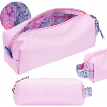 Penál Kosmetická taštička na penál pouzdro, sáček, růžové květy, květy OXFORD