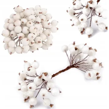umělá květina MRÁZEM ZASAŽENÁ SVĚTLÁ UMĚLÁ JEŘABINA 20 KS SVAZEK DEKORACE