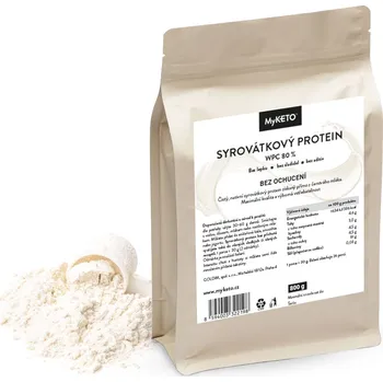 Nápoj pro sportovce MyKETO Nativní syrovátkový protein WPC 80 % – bez ochucení