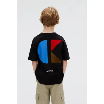 Chlapecké tričko Dětské bavlněné tričko Calvin Klein Jeans černá barva, IB0IB02543 IB0IB02543.9BYA 99X, vel. 164