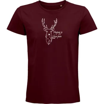 Pánské tričko Pánské tričko "Hajný je lesa pán" Velikost: L, Barva: Vínová