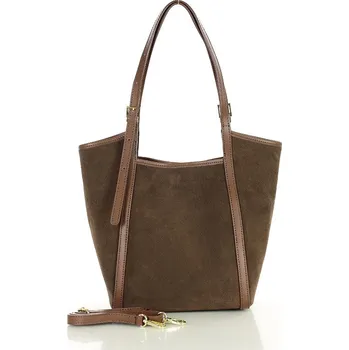 Kabelka MARCO MAZZINI Hnědá prostorná kožená shopper kabelka (s294b) Velikost: ONE SIZE