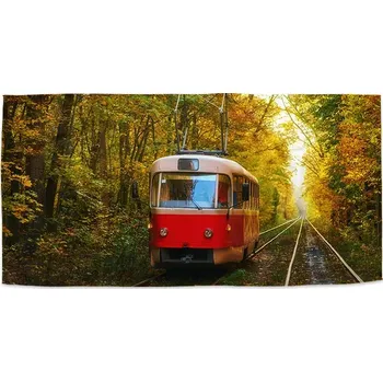 Osuška Sablio Ručník Červená tramvaj v lese - 50x100 cm