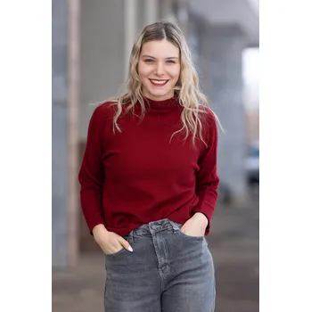 Dámské oblečení NEW COLLECTION Elegantní svetr VANILLE Barva: Vínová, Velikost: UNI: S-XL