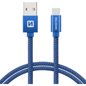 Datový kabel Kabel Swissten USB - USB typ C 0,2 m modrý