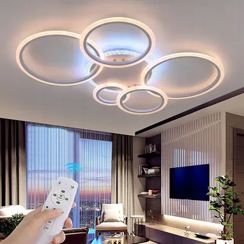 ZÁVĚSNÉ LED SVÍTIDLO RING STROPNÍ SVÍTIDLO LED KROUŽKOVÉ SVÍTIDLO RGB + DÁLKOVÝ OVLADAČ