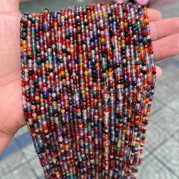 Přírodní kámen Přírodní křišťálové a jaspisové korálky 2–4mm | šperky - Přírodní smíšený achát , 2mm cca 189 ks