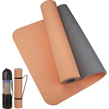 podložka na cvičení Jóga protiskluzová tpe podložka 180cm | cvičební pomůcka - Zlatý práškově šedý , 180 cm57 cm0,6 cm