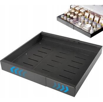 Kuchyňská skříňka Šuplík kuchyňská police s výsuvným košem, ocel, roztažitelná, černá