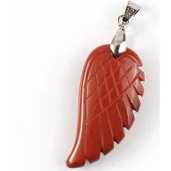 Přívěsek Andělská křídla z přírodního krystalu | ochranný přívěsek, spirituální šperk 1 ks - Red Jasper