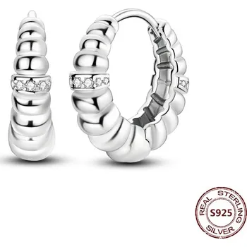 Náušnice Stříbrné kruhové náušnice se zirkonem | šperky 2 ks - JFE263