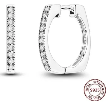 Náušnice Stříbrné kruhové náušnice se zirkonem | šperky 2 ks - JFE405