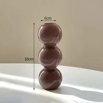 Váza Skleněná kulatá váza | dekorace - S19 Hnědá váza