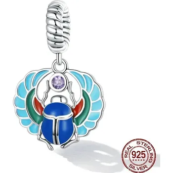 Šperk Stříbrný amulet lotos skarabeus | přívěsek, korálek - CQC2255