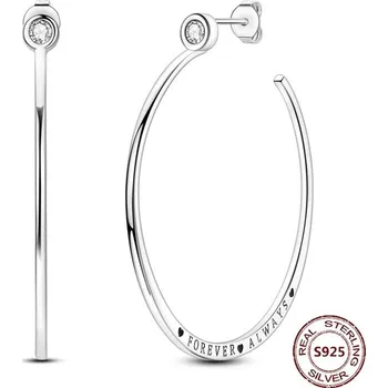 Náušnice Stříbrné kruhové náušnice se zirkonem | šperky 2 ks - JFE399