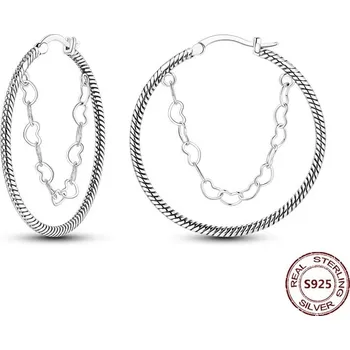 Náušnice Stříbrné kruhové náušnice se zirkonem | šperky 2 ks - JFE390