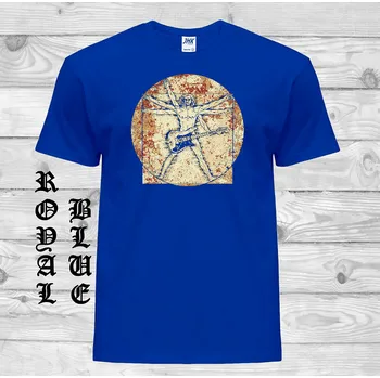 Pánské tričko levne-bavlnene-vtipne-tricko-potisk-DaVinci Barva: Royal blue - královsky modrá, velikost: 5XL