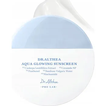 Přípravek na opalování Pleťový krém s UV ochranou Dr.Althea Aqua Glowing Sunscreen SPF50+ 50 SPF pro denní použití 45 ml