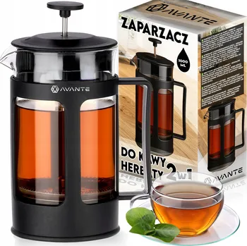 Konvice na čaj SKLENĚNÝ LOUHOVAČ S SÍTKEM | KONVICE NA KÁVU, ČAJ A BYLINKY FRENCH PRESS 1L