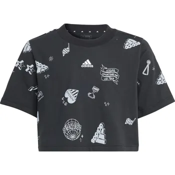 Dívčí oblečení Tričko adidas Black 300340 11-12 Years
