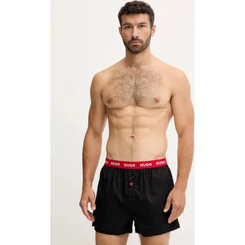 Boxerky Bavlněné boxerky HUGO WOVEN BOXER TRIPLET 3-pack 50532565 černá 99X, vel. S