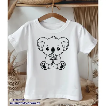 Tričko k vybarvení, dětské, KOALA s kytičkou, 1 kus zvolte VELIKOST trička ZDE:: 7/8 let Beagle