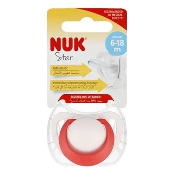 Dětské zboží NUK Smoczek uspokajający silikonowy 6-18m Star różowy 10736751