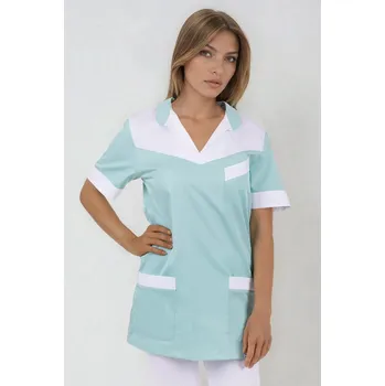 Zdravotnický oděv 2P SERVIS Halena dámská Paris Mentol/Bílá L