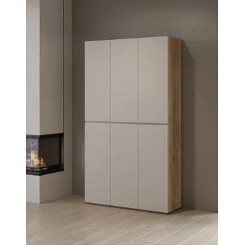 Dětská skříň Criss – velká policová skříň v dekoru dub mauvella / kašmír