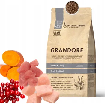 Krmivo pro kočku Suché krmivo pro kočky GRANDORF RABBIT&TURKEY STERILISED 2KG