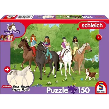 Puzzle SCHMIDT Schleich Horse Club: Výlet do přírody 150 dílků + figurka Schleich