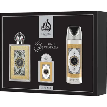 Pánský parfém Lattafa King Of Arabia Lattafa King Of Arabia parfémovaná voda 100 ml + Lattafa King Of Arabia parfémovaná voda 20 ml + deodorant s parfemací 200 ml