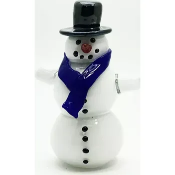 Petrolejová lampa Sněhulák s modrou šálou 21-22 cm bílá