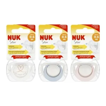 Příslušenství k odsávačce mléka NUK Smoczek uspokajający silikonowy 0-6m Star mix 10730717