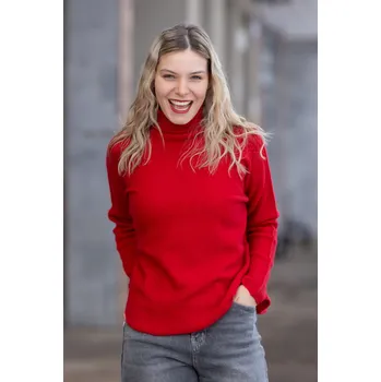 Dámský svetr NEW COLLECTION Elegantní svetr VANILLE Barva: Červená, Velikost: UNI: S-XL