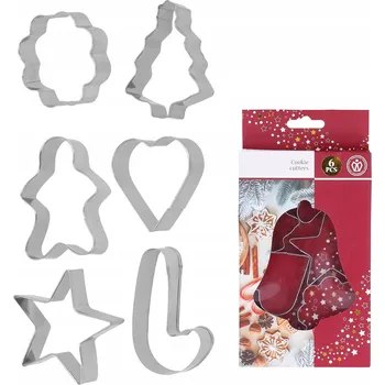 Forma na pečení Foremki do pierników stalowe zestaw 6 kusů vykrajovátka na cukroví