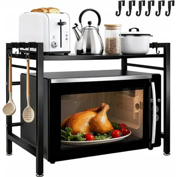 Obývací pokoj POLICE Stojan NA Mikrovlnku KUCHYŇSKÝ REGÁL NA KOŘENÍ DVOUÚROVŇOVÁ POLICE