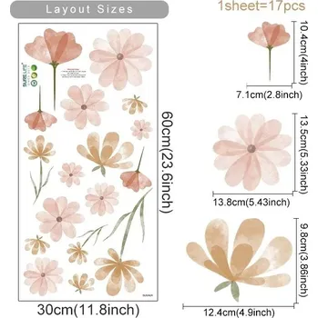 Samolepící dekorace Boho květinová nálepka na zeď | dekorace - Květina B.